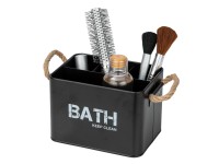 Wenko Badbox Gara mit 4 Fächern Stahl Schwarz 19 x 12,5 x 13 cm