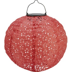 Lanterne solaire rouge Pellaro, Ø 25 cm, avec poignée pour jardin et balcon.