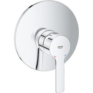 Miscelatore monocomando per doccia Grohe Lineare cromato, rubinetto doccia a parete con leva e rosone.