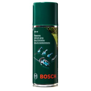 Spray manutenzione Bosch 250ml per cesoie elettriche, accessorio per tosaerba.