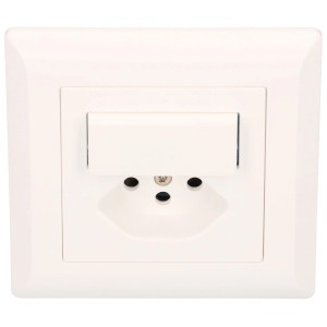 Hager Kallysto combinazione da incasso con interruttore e presa, bianco.