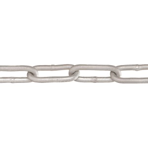 Silberne Conacord Schweißkette Form C, Stahl, Ø 5 mm, als Meterware.