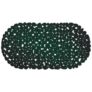 Tappetino da bagno MSV verde scuro effetto ciottoli, 35x68 cm, in PVC antiscivolo.