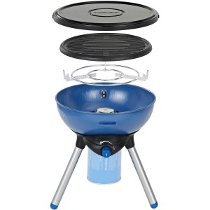 Campingaz Party Gasgrill 200 CV, Ø 32 cm, mit Brenner, Grillrost, Topfhalterung und Deckel.