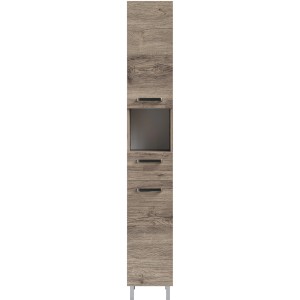 Armoire haute de salle de bain Pelipal Quickset 313, chêne Sanremo, 30 cm de large. Meuble de salle de bain avec tiroir et étagères.