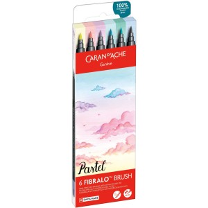 Caran d'Ache Fasermaler Fibralo Brush Pastel 6er-Set