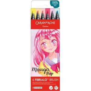 Caran d'Ache Fasermaler Fibralo Brush Manga Shojo 6er-Set