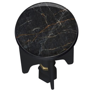 Wenko Tappo lavandino Pluggy Mod. Marble, tappo di scarico effetto marmo nero.