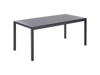 Beliani Gartentisch Vernio Metall Schwarz (HxBxT) 76 x 180 x 90 cm