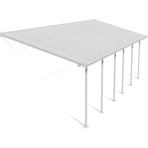 Copertura per patio Palram Canopia Feria 3x8.51 bianca con pannelli in policarbonato e telaio in alluminio.
