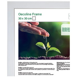 Cornice portafoto Oecoline in legno bianco, 30x30 cm, per foto e immagini.