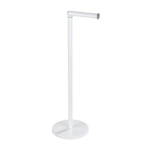 Wenko Support papier toilette sur pied 2en1, blanc mat. Pratique avec support et espace pour rouleaux.