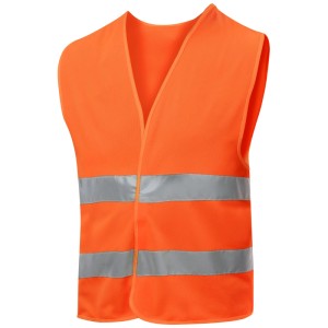 Orange Gebol Warnschutzweste Basic mit Reflektorstreifen für hohe Sichtbarkeit.