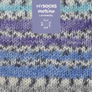Laine Myboshi mysocks Merino Lavande, fil à chaussettes multicolore en laine mérinos et polyamide.