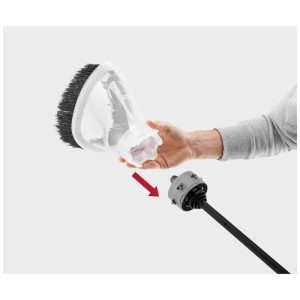 Protection anti-éclaboussures Kärcher pour nettoyeurs haute pression K2-K7, transparent avec brosse et adaptateur.