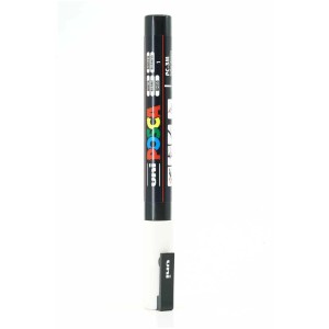 Uni Posca PC-3M pennarello a punta fine, colore bianco.