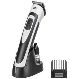 Trixie Akku-Schermaschine Slim TR500 mit Ladestation, Öl und Aufsteckkamm für die Hundefellpflege.