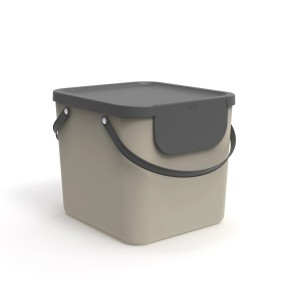 Rotho Albula contenitore riciclaggio, 40 l, cappuccino, con coperchio e manico.