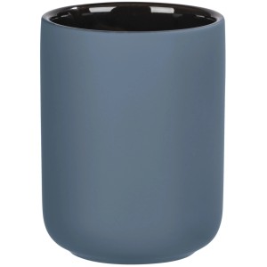 Portaspazzolino blu Wenko Avellino in ceramica con interno nero, Ø 7,5 x 9,5 cm.