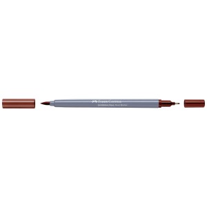 Faber-Castell Goldfaber Aqua Dual Marker, Siena Gebrannt, mit Pinsel- und Finelinerspitze.