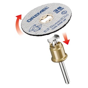 Set Dremel EZ SpeedClic: Mandrino con disco da taglio. Cambio rapido per utensili miniaturizzati.
