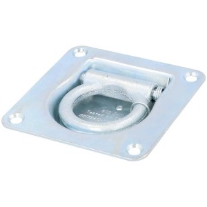 Cartrend anello di ancoraggio con anello, 600 kg, in acciaio zincato per rimorchi auto.