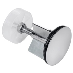 Wenko Tappo eccentrico, cromato, Ø 4 cm, argento lucido. Tappo lavabo per lavandini standard.
