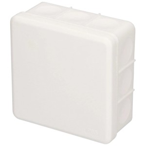 Boîte de dérivation AP blanche IP65, 105x105x46 mm, pour installation électrique en saillie.