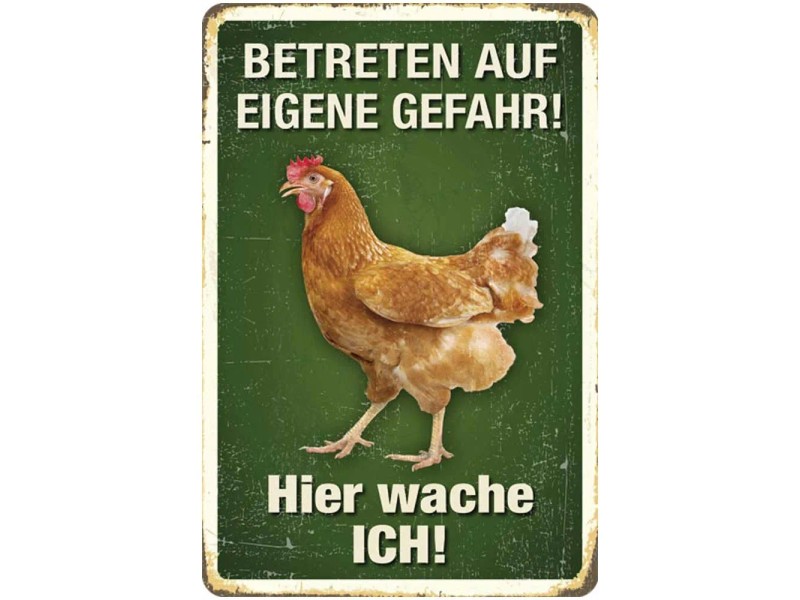 Cooles Alu-Schild: 'Achtung, Hier Wache Ich!' - Perfekt Für Hühner-Fans Als Geschenk