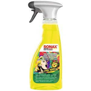 Sonax Cockpit-Pflege-Spray Matteffect Lemon Rocks, 500ml Flasche. Autopflege für matte Oberflächen mit Zitronenduft.