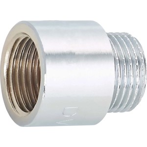 Prolunga per rubinetto in ottone cromato, 18,6 x 21 mm, estensione di 20 mm per raccordi filettati.