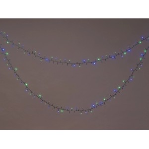 Guirlande lumineuse extérieure multicolore avec 1000 LED bleues et vertes, drapée. Idéale pour jardin & terrasse.
