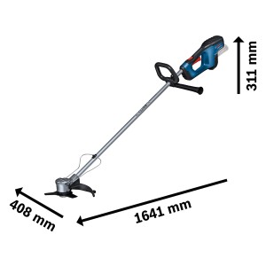 Coupe-bordures sans fil Bosch Professional GFR 18V-23 Solo avec lame et fil, sans batterie.