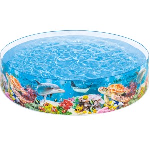 Intex Snapset Pool Coral Reef: Piscina per bambini con vivace design oceanico, adatta dai 3 anni.