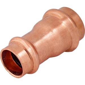 Manicotto di riduzione a pressare in rame, 22 mm x 18 mm, per riscaldamento e idraulica.