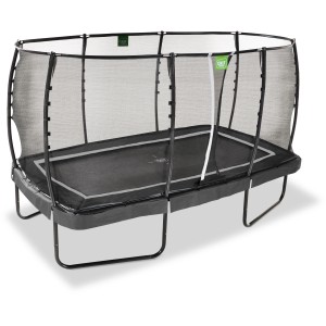 Trampolino da giardino rettangolare nero EXIT Allure Premium con rete di sicurezza.