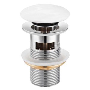 Bonde de lavabo Domberg DB4000 avec couvercle en céramique blanc.