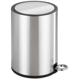 Wenko Treteimer Monza, 3 l, Edelstahl glänzend mit Easy-Close Absenkautomatik.