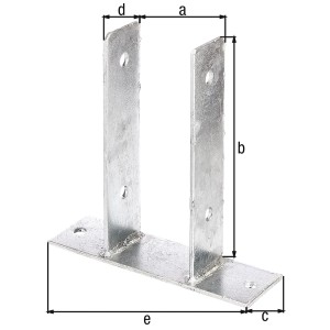 Support de poteau en U galvanisé à chaud Alberts 81x200x60/200x50 mm, à visser, assure un maintien sûr.