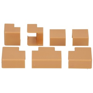 Kit de 7 raccords pour goulotte de câbles 16x10 mm aspect chêne.