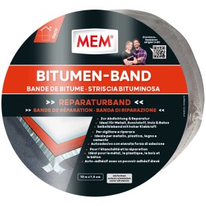 MEM Bitumen-Band Alu, 7,5 cm x 10 m, autoadesivo, per sigillare e riparare.