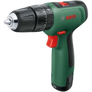 Trapano avvitatore a percussione a batteria Bosch Easy Impact 1200, 2 velocità, verde con interruttore rosso.