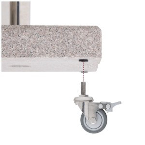 Kit de roulettes Doppler pour socle en granit Life, 4 pièces, pour un montage facile sur le pied de parasol.