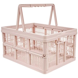 Cesto per la spesa pieghevole Keeeper Emma in rosa nordico, 18,5 l, con manici.