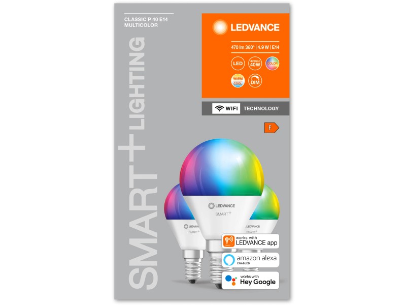 Ledvance Lampadina LED Smart+ Wifi forma a goc. E14 RGBW 40 W / 470 lm Dim.  da 3