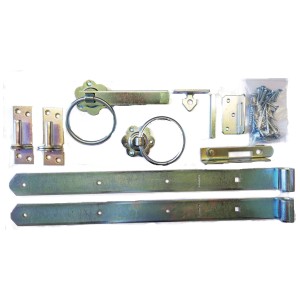 Ferramenta per cancello singolo Pletscher zincata per cancelli da giardino, incl. viti.