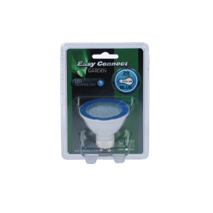 Lampada LED Easy-Connect GU10, riflettore blu, dimmerabile, 4W per illuminazione esterna.