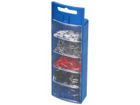 Aderendhülsen-Box isoliert Silber Aderendhülsen-Box isoliert Silber