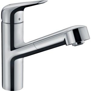 Mitigeur de cuisine Hansgrohe M427-H150 chromé avec douchette extractible.