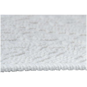 Tappeto da bagno bianco Spirella Moa (50x80 cm) in cotone con rivestimento antiscivolo.